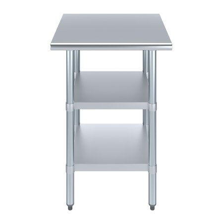 Amgood 24x24 Prep Table with Stainless Steel Top and 2 Shelves AMG WT-2424-2SH